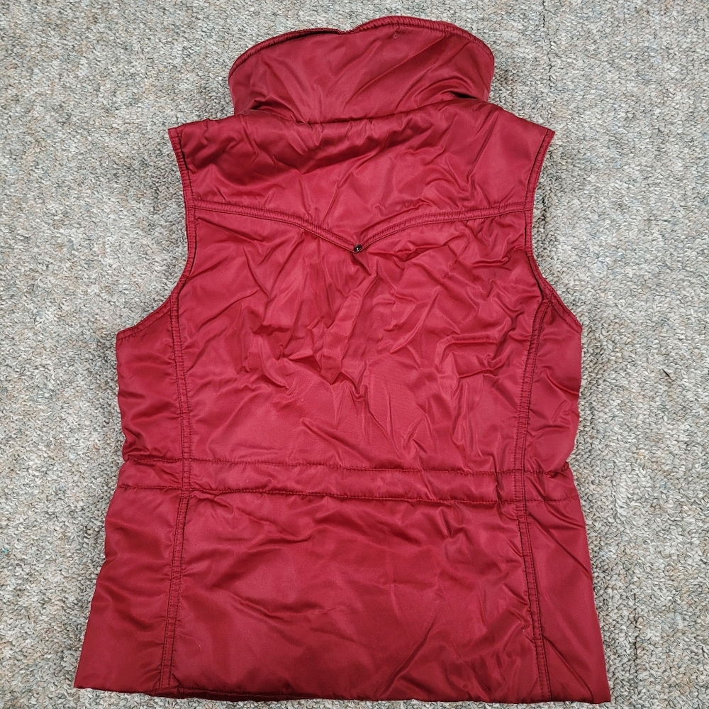 Esprit Puffer Vest With Knit Collar Burgundy Small - Picture 2 of 7